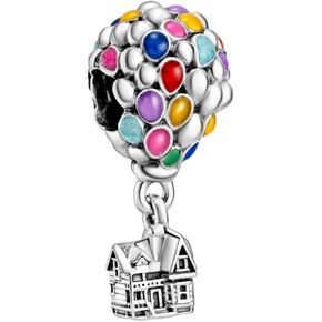 Up House Hot Air Balloon Charm 925 Sterling Silver Pendant,Jewelry Beads Gifts for Women Bracelet&Necklace A0016