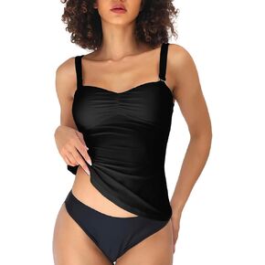 Womens Tankini Bathing Suits with Adjustable Straps Removable Cups and Heart Neckline for Tummy Control in Saudi Arabia