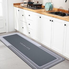 Bath mat Rubber Bathroom Mat-Quick Dry Absorbent Rug Non-Slip Thin Bathroom Rug Instant Dry Magic Bath mats for Bathroom Floor Mat in Front of Bathtub, Sink, Grey,17x27in in Kuwait