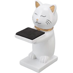 Watch Display Stand, Cat Resin Figurine Jewelry Bracelet Holder Trays Watch Holder Decoration Storage Rack for Home Office Gifts (White)