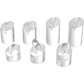 Fingerinspire 7 PCS Clear Acrylic Ring Display حامل (7 ارتفاعات ، 0.7 ~ 1.8 بوصة) عمود عرض حلقة عرض عرض رنين منظم المجوهرات معرض المعرض التجاري ، قطر 25 ملم