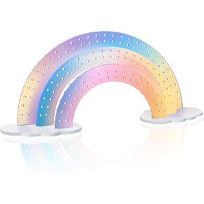 NiHome 3-Tier Iridescent Acrylic Rainbow Earring Organizer