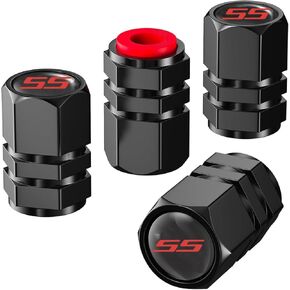 Aluminum 4pcs Tire Valve Cap Cover Set Compatible with Camaro SS Tire Valve Stem caps fiit for Camaro SS Car Accessories Decor. (Silver-for-S-S)