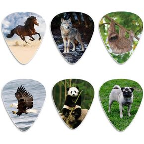 Creanoso Cool Dog Guitar Picks (12-Pack) - Medium Gauge Celluloid - Unique Music Gifts & Stocking Stuffers for Men Him Husband Dad Boyfriend Son Boys Kids Musician Children Day Dog Owners