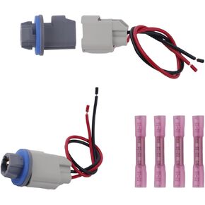 2pcs Rear License Plate Light Connector Socket & Plug Harness Kits, Include 4 Terminals License Plate Lamp Socket Replacement Compatible with F81Z-13411-AA