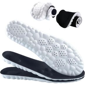 Cloud Soles for Men, Insoles for Men, 4D Cloud Soles, Cuttable, Anti Fatigue, Shock Absorption, Foot Pain Relief (L: Men7-11)