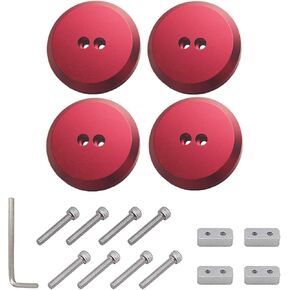 Aluminum Floor Jack Pad Adapter Billet fit for C7/C6 Corvette Premium Bolt on Jack Points-4 Pack (Red)