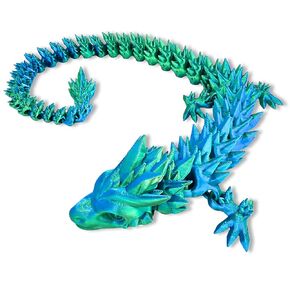 Huge 30" Color-Changing, Articulated Dragon - Made in USA - 3D Printed, Bigger Than 3D Dragon 24 Rainbow (Rainbow)