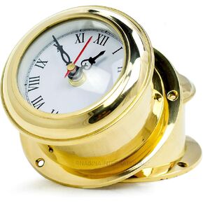 MB Ship's Clock Solid Brass Nautical Ships Maritime Timekeeper