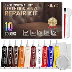 Leather Repair Kit for Furniture, Couch, Car Seats and Shoes; Vinyl Repair kit; Leather Sofa Dye Kit with Super Easy Instructions to Match Any Color and Material, Faux, Synthetic, Bicast or PU