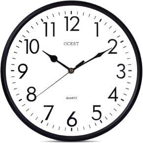 OCEST 12 Inch Indoor Outdoor Clock, Large Display Battery Operated Decorative Clock for Pool Garden Patio Office Living Room