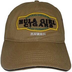 Hula Girl Cigar Logo Hat with Secret Pocket Closed Back Deluxe