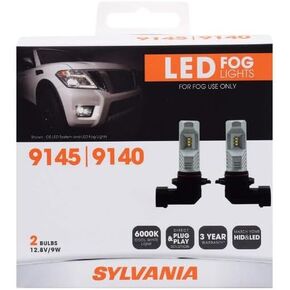 SYLVANIA - 9145/9140 LED Fog Light - Premium Quality Plug and Play LED Fog Lights, Bright White Light Output, Matches HID & LED Headlight Lighting Systems, Added Style & Performance (Contains 2 Bulbs)