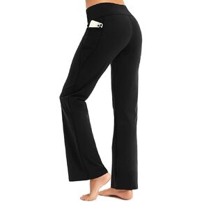 URBEST Women's 21"/29"/30.5" Buttery Soft Bootcut Yoga Pants Flare Capris with Pockets