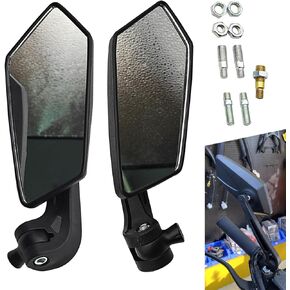 2 PCS مرايا الرؤية الخلفية للدراجة النارية ، إكسسوارات تعديل مرآة الرؤية الخلفية العالمية ، مرايا جانبية للدراجة النارية القابلة للتعديل ، لدراجة الدراجات النارية الدراجة الترابية ATV (أسود)