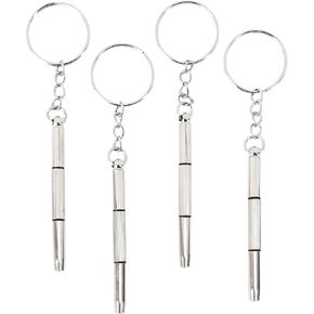 4pcs Mini Precision Gey Classes Kit - 3 in 1 Eyeglass Sunglass Trainener Thinener Tool مع سلسلة مفاتيح للنظارات والإطار الزجاجي والساعات والساعات وإصلاح المشهد والعب ، سائق صانع الساعات