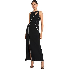 Maggy London Women's Crystal Trimmed Fitted Maxi-Special Occasion Formal-Evening Gown Dress