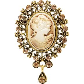 MINACHI Vintage Victorian Design Queen's Cameo Antique Wedding Brooch Pin, Jewelry Gift for Women