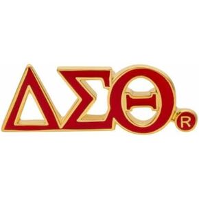 Delta Sigma Theta Sorority 3 Letter Red Gold Color Pin