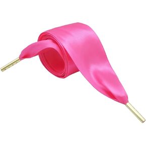 Women Fashion Satin Ribbon Shoelaces Soft Satin Ribbon Shoelaces for Converse Nike Addidas Puma(Hot Pink)