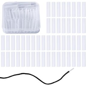 120Pcs Sneaker Shoe Lace Shortening Repair Aglet Tips 0.2 Inch Aglets for Shoelaces Tips Repairing Tool Set with Heat Shrinkage for Canvas Hoodies Beach Pants