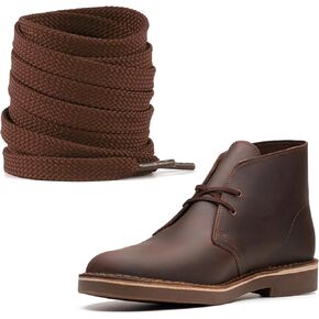 Double Layer Weave Flat Shoelaces For Clarks Chukka Boot, 8mm Polyester Shoe Laces for Lace-up Oxford Ankle Boots