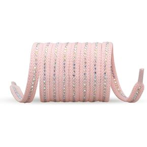 Sparkly Rhinstones Flat Shoelaces for Sneakers, High Top Glitter Shoelaces, Bling Charm Shoe Strings
