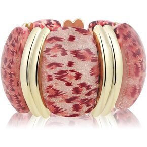 6 Pcs Acrylic Resin Chunky Bangle Bracelets for Women, Colorful Glass Bracelets Vintage Wide Irregular Geometric Plastic Bracelet for Women Jewelry
