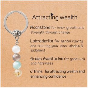 Natural Crystals Keychain Gift Small gifts Healing Stones Keychain Gifts Good luck gifts Inspirational gifts for women