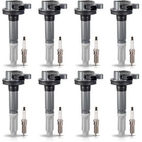 ENA Set of 8 Ignition Coil Pack and 8 Platinum Spark Plug 5.0 Compatible with Ford F150 Mustang V8 5.0L 2011 2012 2013 2014 2015 2016 Replacement for C1802 UF622 DG542 SP548