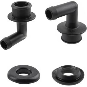 2 PCS Car PCV Valve Elbow, Car Ventilation Valve with Gasket Kit, Suitable for Jeep Models (Black)