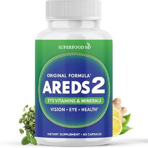 AREDS 2 مكملات فيتامين والمعادن ، يحتوي على اللوتين وفيتامين C و Zeaxanthin ، الزنك وفيتامين E مع النحاس المضافة - 120 عدد