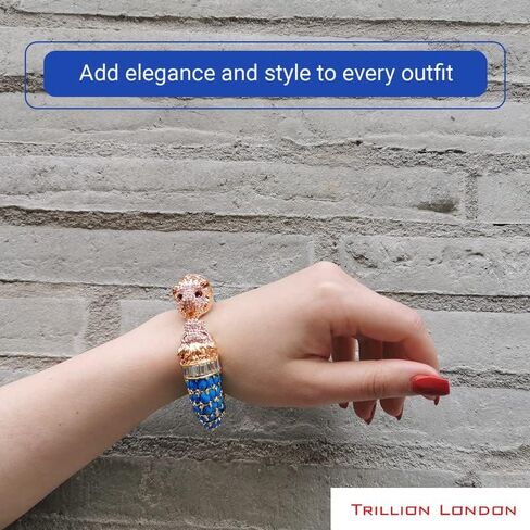 Two-Headed Lion Crystal Embellished Cheetah Cuff Bracelets Bangles | Stylish Party & Wedding Accessories for Women | Gold Plated with Sparkling Crystals in Saudi Arabia