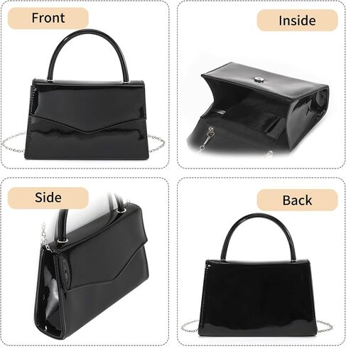 حقيبة مسائية للنساء الجلدية بريق برازين الحفلات قابض الزفاف المحافظ على حقائب يد الكوكتيل مع براءات الاختراع in Kuwait