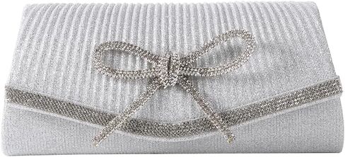 Dreubea Women's Fashion Bowknot Rhinestone Evening Handbag Ladies' Shiny Clutch Bag in Kuwait