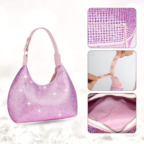 Rhinestone Handbag Black Clutch Purses for Women Evening Shoulder Diamond Bling Crystal Bag for Wedding Prom in Saudi Arabia