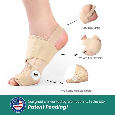 Welnove Bunion Corrector - Orthopedic Bunion Splint - Big Toe Separator Pain Relief for Women & Men - Bunion Correction Toe Straightener with Non-slip Strap, Day Night Support (2 Count) in Saudi Arabia