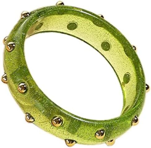 Punk Colorful Shimmer Acrylic Resin Bangle Bracelet Transparent Plastic Wristbands Wide Irregular Geometric Cuff Bangle Bracelet for Women Jewelry in Saudi Arabia