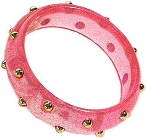 Punk Colorful Shimmer Acrylic Resin Bangle Bracelet Transparent Plastic Wristbands Wide Irregular Geometric Cuff Bangle Bracelet for Women Jewelry in Saudi Arabia