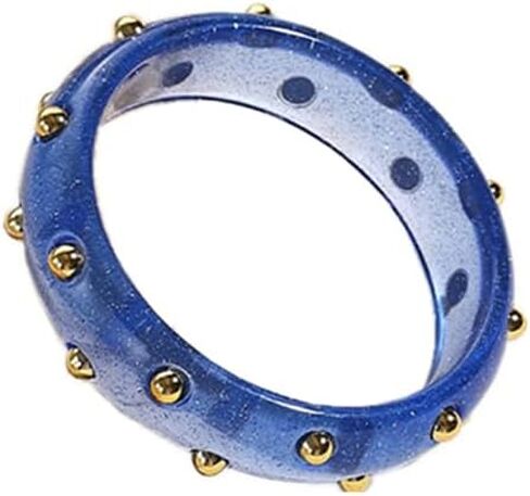 Punk Colorful Shimmer Acrylic Resin Bangle Bracelet Transparent Plastic Wristbands Wide Irregular Geometric Cuff Bangle Bracelet for Women Jewelry in Saudi Arabia