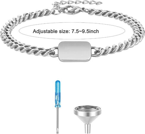 Cremation Jewelry Urn Bracelet for Ashes for Women Men Adjustable Memorial Keepsake Bangle Cuban Link Chain Ash Bracelets in Kuwait