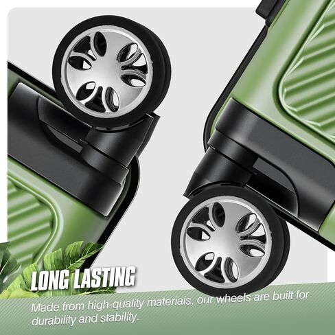 8 Pcs Luggage Wheels Replacement, 60mm/2.36in Wear-Resistant Spare Suitcase Wheels Replacement Luggage Repair Parts Kit for Double Tires, V-A4 in Saudi Arabia