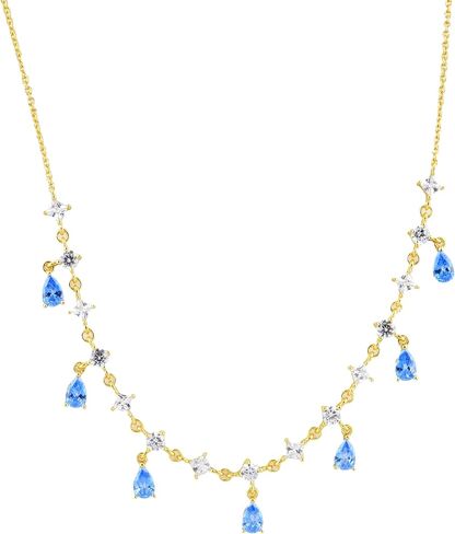 G & Gemsjew Sparkling 14k قلادة زركونيا مكعب مطلي بالذهب للنساء | هدايا المجوهرات اليومية الأنيقة للزوجة ، صديقة | عيد ميلاد ، الذكرى السنوية ، ملحقات حفلات وصيفات الشرف in Kuwait