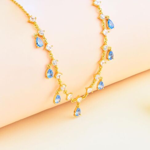 G & Gemsjew Sparkling 14k قلادة زركونيا مكعب مطلي بالذهب للنساء | هدايا المجوهرات اليومية الأنيقة للزوجة ، صديقة | عيد ميلاد ، الذكرى السنوية ، ملحقات حفلات وصيفات الشرف in Kuwait