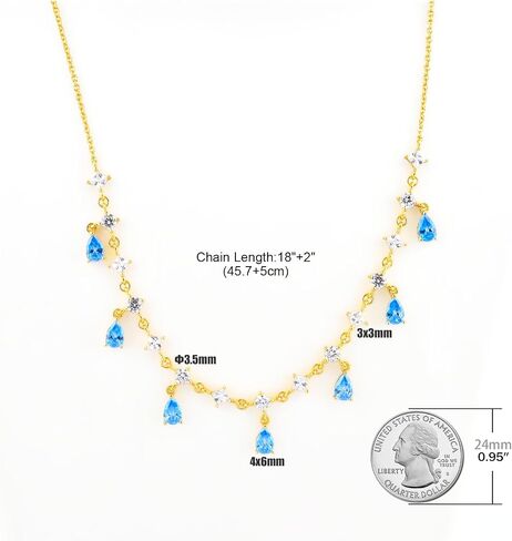 G & Gemsjew Sparkling 14k قلادة زركونيا مكعب مطلي بالذهب للنساء | هدايا المجوهرات اليومية الأنيقة للزوجة ، صديقة | عيد ميلاد ، الذكرى السنوية ، ملحقات حفلات وصيفات الشرف in Kuwait