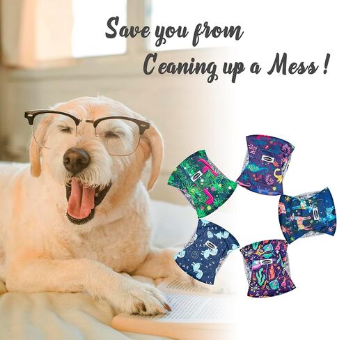 حفاضات للكلاب الذكور، أربطة لبطن الكلاب عالية الامتصاص للكلاب الذكور، لفافات ذكر للكلاب قابلة للغسل وإعادة الاستخدام (5 عبوات) in Kuwait