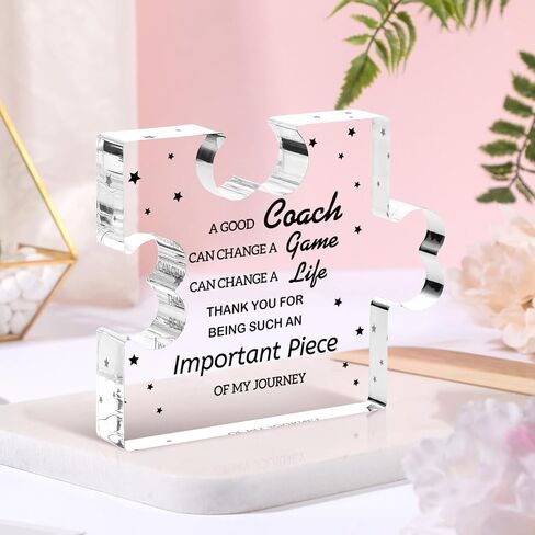 Funnli Baseball Soccer Softball Coach Gifts Acrylic Plaque, Thank You Gifts for Hockey Football Basketball Volleyball Team Fitness Instructor, Birthday Christmas Thanksgiving Gifts for Coach in Saudi Arabia