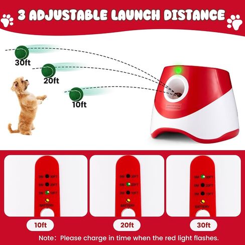 Automatic Ball Launcher for Dogs, Dog Ball Thrower Launcher with 12 Tennis Balls, Adjustable 10-30ft Tennis Ball Thrower for Dogs, Dog Fetch Machine for Small to Medium Dogs Indoor/Outdoor (Blue) in Saudi Arabia