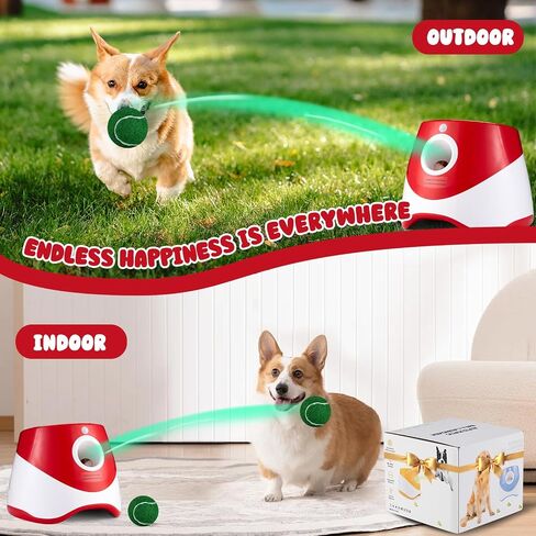 Automatic Ball Launcher for Dogs, Dog Ball Thrower Launcher with 12 Tennis Balls, Adjustable 10-30ft Tennis Ball Thrower for Dogs, Dog Fetch Machine for Small to Medium Dogs Indoor/Outdoor (Blue) in Saudi Arabia
