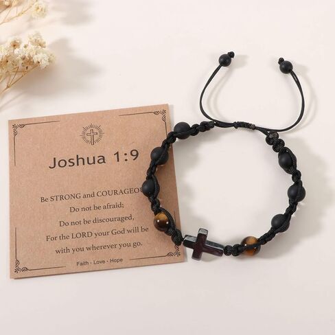 Cross Bracelet Gifts,First Communion Baptism Confirmation Catholic Christian Gifts for Son/Nephew/Teens/Men in Saudi Arabia